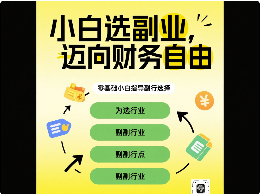 零基础小白怎样选对副业，实现财务自由第一步