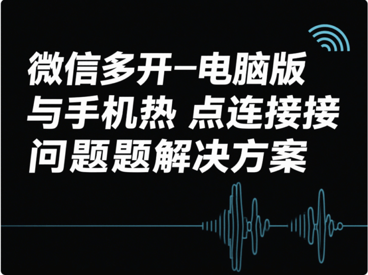 微信多开电脑版与手机热点连接问题解决方案-资源网站