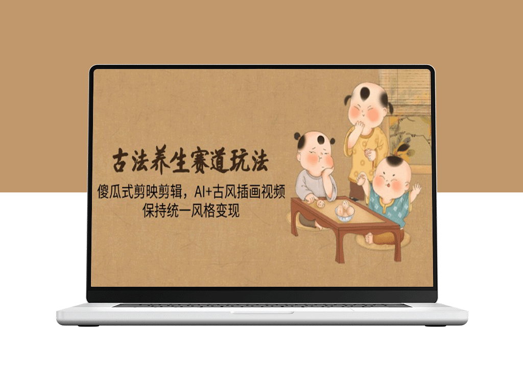 傻瓜式剪辑+AI古风插画_玩转古法养生视频创作_统一风格轻松变现