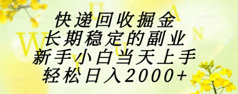 快递回收暴利掘金：新手小白0门槛速入_日赚2000+的长期稳定副业秘籍-资源网站