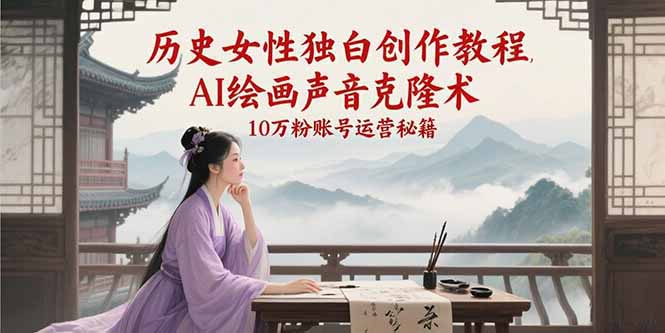 历史女性独白创作技巧_AI绘画与声音克隆术大公开_10万粉账号快速涨粉-资源网站