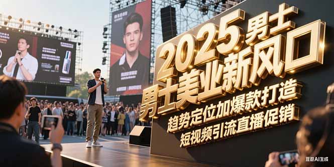 2025男士美业新风口：趋势引领与爆款打造_短视频引流+直播促销全攻略-资源网站