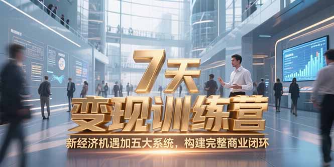 7天咨询师变现训练营：抓住新经济风口_打造五大系统实现商业闭环-资源网站