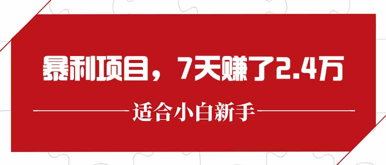 2025最新暴利项目揭秘！每单轻松赚300+_7天轻松斩获2.4万收益-资源网站