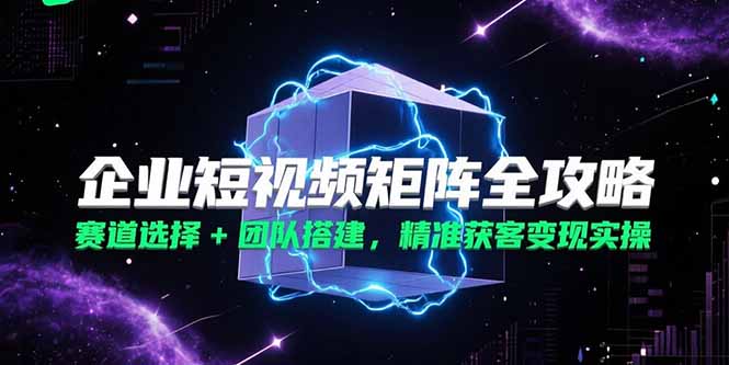 企业短视频矩阵：选赛道、搭团队、精准获客一步到位-资源网站