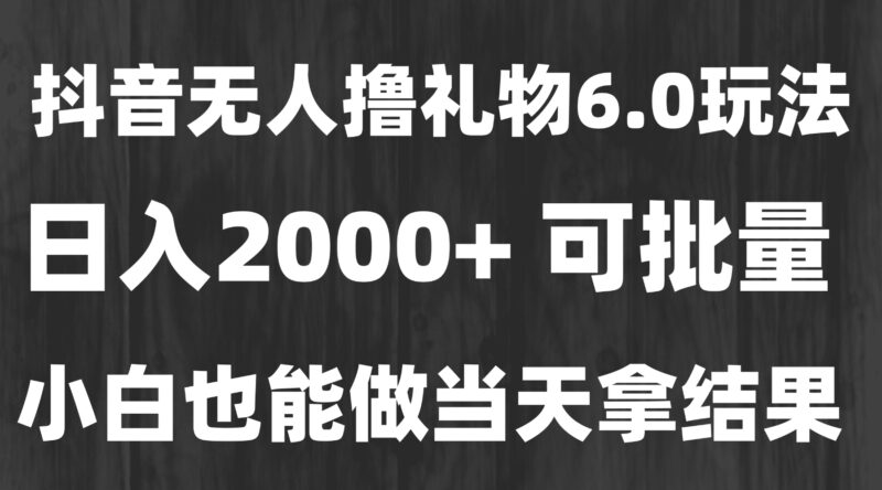最新风口暴力撸金秘籍_无人值守高效撸礼物_日赚2000+_长期稳定-资源网站