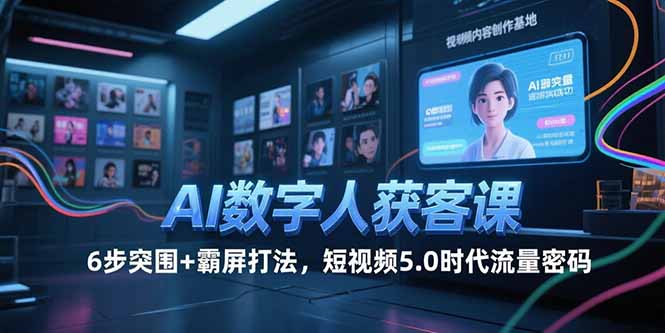 AI数字人获客秘籍：6步引爆流量+短视频5.0时代霸屏策略_助力精准获客！-资源网站