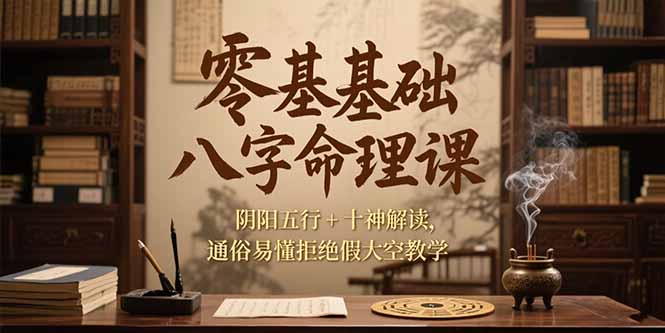 零基础八字命理入门课程：掌握阴阳五行与十神解析_告别复杂理论_简单实用-资源网站