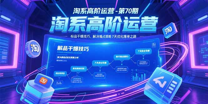 淘系高阶运营第70期：标品爆发技巧全解析_难点突破策略大揭秘_顶级操盘手亲授成功经验-资源网站
