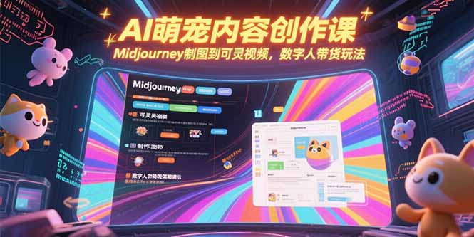 AI萌宠创作课：从Midjourney图像制作到灵动视频_数字人带货全攻略-资源网站