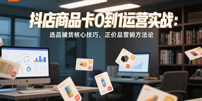 抖店商品卡0到1运营实战秘籍：如何选品铺货、打破正价品营销瓶颈-资源网站
