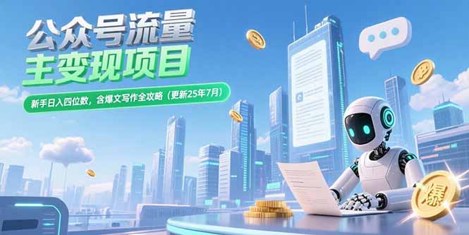 如何通过公众号流量主变现_快速实现新手月入四位数_爆文写作攻略大公开-资源网站