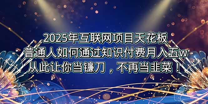 2025年互联网项目红利：普通人如何轻松卖项目赚5W+_逆袭实现财富自由-资源网站