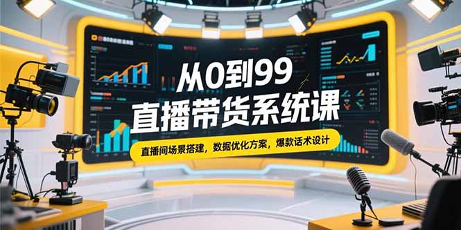 零基础到高手：直播带货全流程揭秘_直播间场景搭建_数据优化_爆款话术精细化设计-资源网站