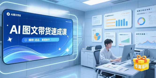 AI图文带货实战秘籍：养号引流技巧_爆款选品策略与美图制作全流程_快速提升销量-资源网站