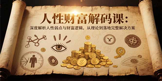 人性财富解码课6.0：揭秘财富背后的心理弱点与致富法则_全面实战落地方案-资源网站