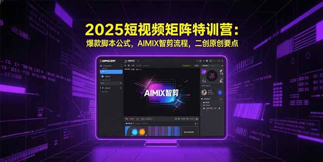 2025短视频矩阵特训营_爆款脚本公式_AIMIX智剪流程与二创原创技巧
