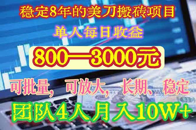 稳定8年搬砖项目_日赚800—3000元_团队4人月入10万+_轻松实现财务自由
