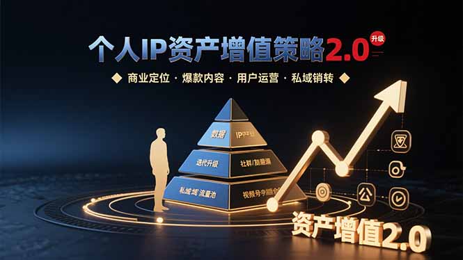 个人IP资产增值全解析：商业定位、爆款内容、用户运营、私域转化策略-资源网站