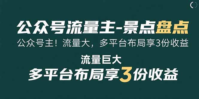 景点流量主必看：流量暴涨_跨平台布局_轻松获取三重收益-资源网站