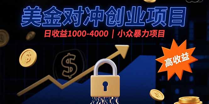 美金对冲创业_日赚1000-4000元_小众暴力赚钱项目