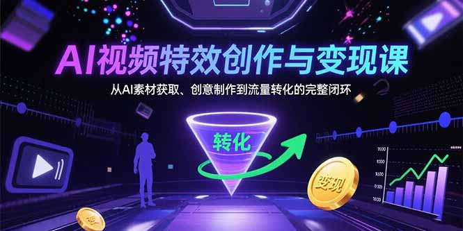 AI视频特效创作与变现全攻略：从素材获取到流量转化的必备技巧-资源网站