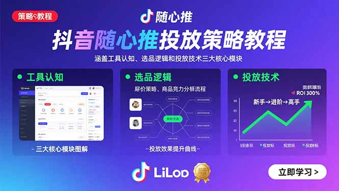 抖音随心推实战指南：选品、素材、投放全搞定