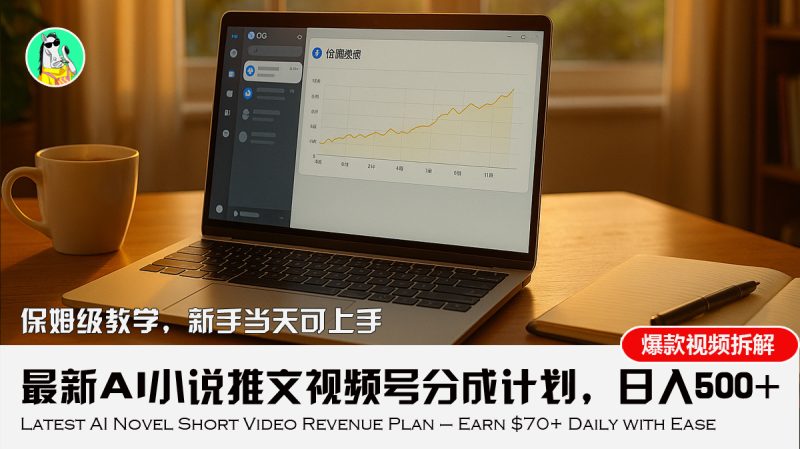 最新AI小说推文视频号分成_新手小白如何实现日入500+