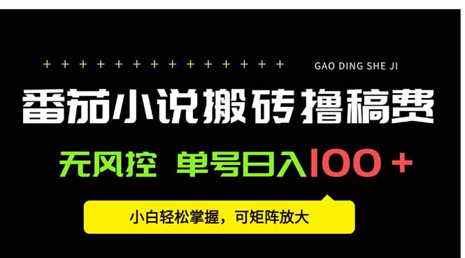 番茄小说创作人轻松搬砖赚稿费_无需风控单号_日入100+_新手也能快速掌握-资源网站