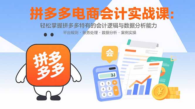 拼多多电商会计全解：拼多多独特的会计逻辑与数据分析技巧-提升财务管理能力-资源网站