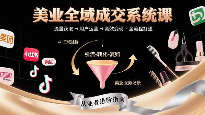 美业全域成交系统课程：打造高效变现闭环_助力从业者获取精准流量