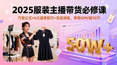 直播电商新风口-服装主播话术逻辑课助你起飞-资源网站