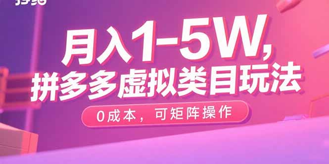 拼多多虚拟电商：零成本创业-月入过万不是梦-资源网站
