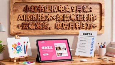 小红书虚拟项目特训班：新手逆袭-轻松打造高利润店铺