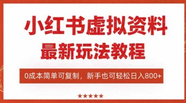 小红书虚拟电商：流量扶持+低门槛-新手副业首选-资源网站