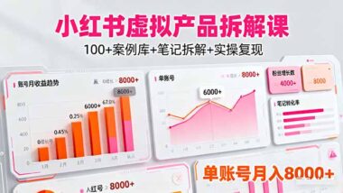 小红书虚拟电商-从零到月入过万的秘籍-资源网站