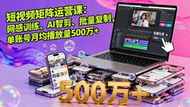 短视频矩阵运营全攻略-月入数万不是梦-资源网站