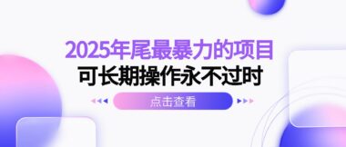 2025年末必知：超暴力盈利项目-长期稳赚不赔的财富密码-资源网站