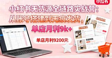 小红书无货源开店全攻略：从0到月入过万-实战教学