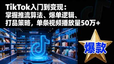 Tiktok 带货短视频实战课-让你订单源源不断