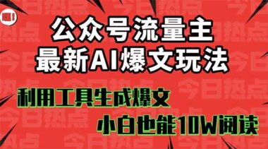 公众号流量主新姿势-小白也能快速上手赚钱-资源网站