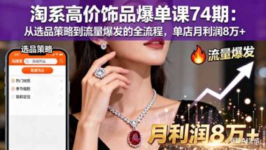 淘系高价饰品74期课：从选品到爆单-全方位提升利润