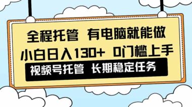 全程托管新玩法-0门槛视频号实操-小白轻松日入130+-资源网站