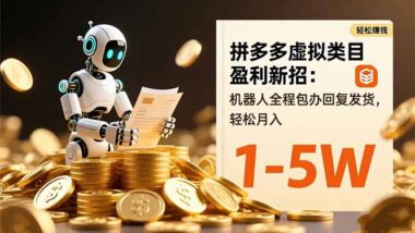 拼多多虚拟类目自动化盈利_3-5天出单-月入轻松过万-资源网站
