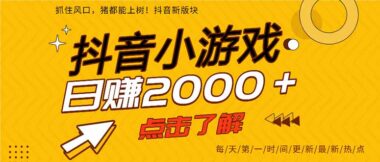 25年抖音爆款小游戏秘籍-手机日赚2000+的财富密码