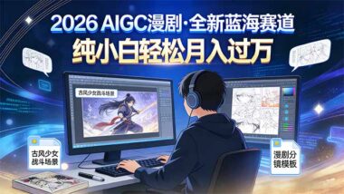 2026赚钱新风口-0基础2周变AIGC动漫变现高手-资源网站
