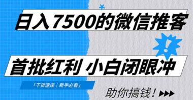 错过淘宝美团别慌-微信推客开启财富新通道-资源网站