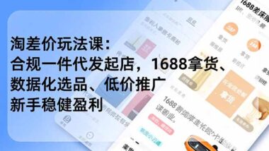 淘宝淘差价全流程解析-手把手教你从选品到盈利-资源网站