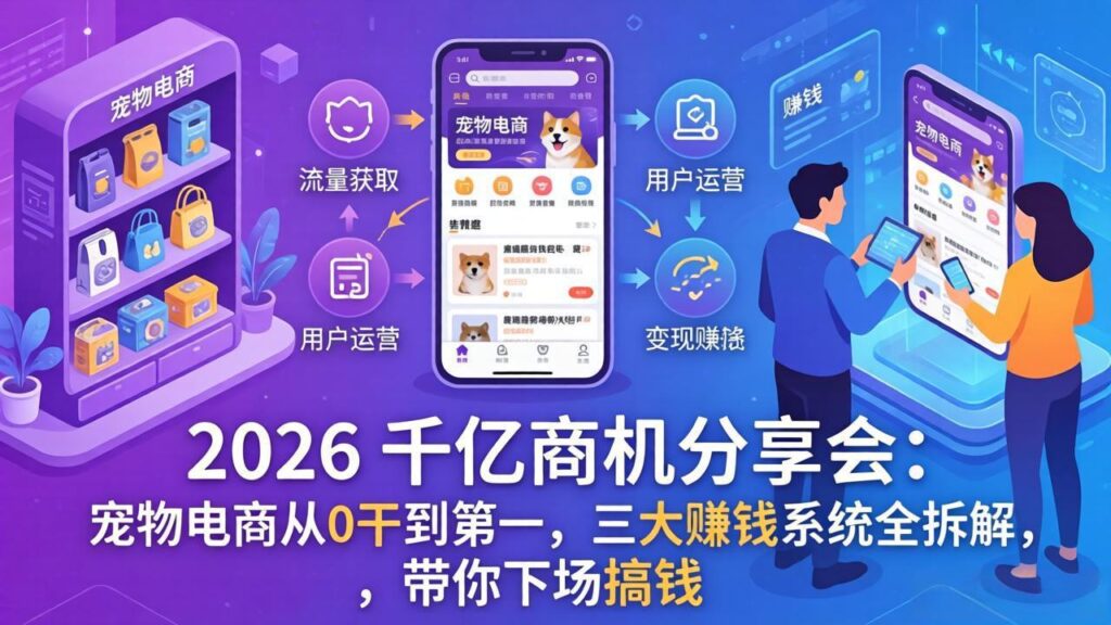 图片[1]-2026宠物电商千亿盛宴：0基础逆袭行业第一_三大暴利系统深度揭秘