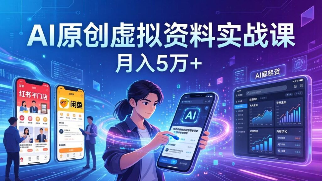 图片[1]-AI赋能2026暴利风口-小红书+闲鱼双平台开店秘籍-0基础用AI月入5万+实战攻略